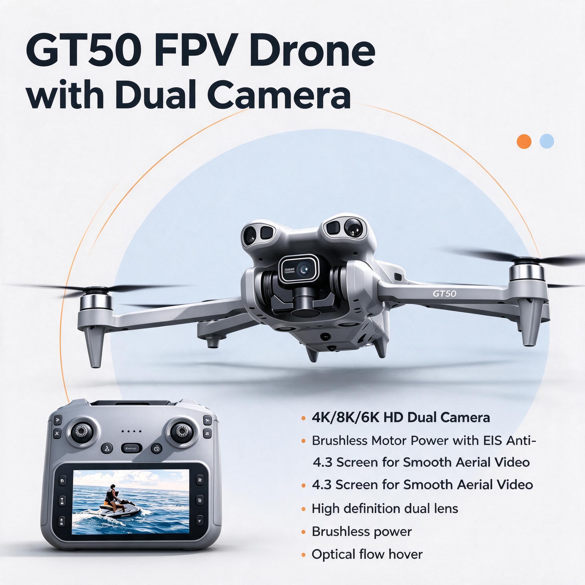 Fpv Brushless Rc Drone 4K - GT50 – радиоуправляемый квадрокоптер с частотой