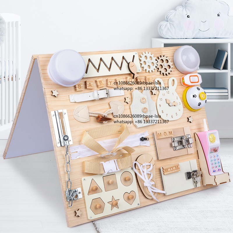 Деревянная сенсорная развивающ – обзор и цена Montessori Wooden Busy Board Toddler